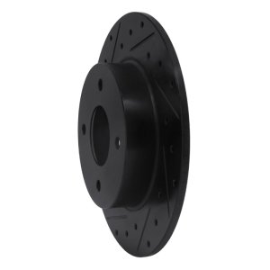 Nissan Sentra Brake Rotor (1) - Rear Left - R1 Concepts - Drilled & Slotted - Black - `04-`06